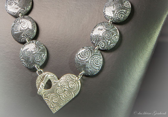 Gestrickte Silberkette 925 Silber mit Anhänger ART CLAY SILVER mit Blauen Zironia